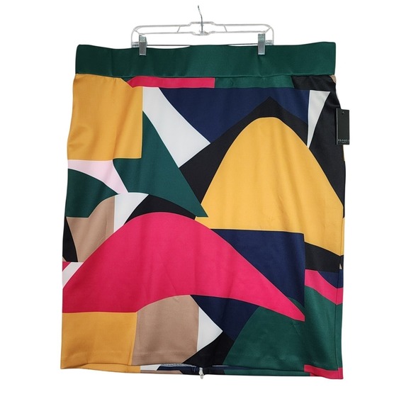 Eloquii Dresses & Skirts - Eloquii NWT Women's 28 Pencil Skirt Abstract Print Colorblock Midi Plus Size